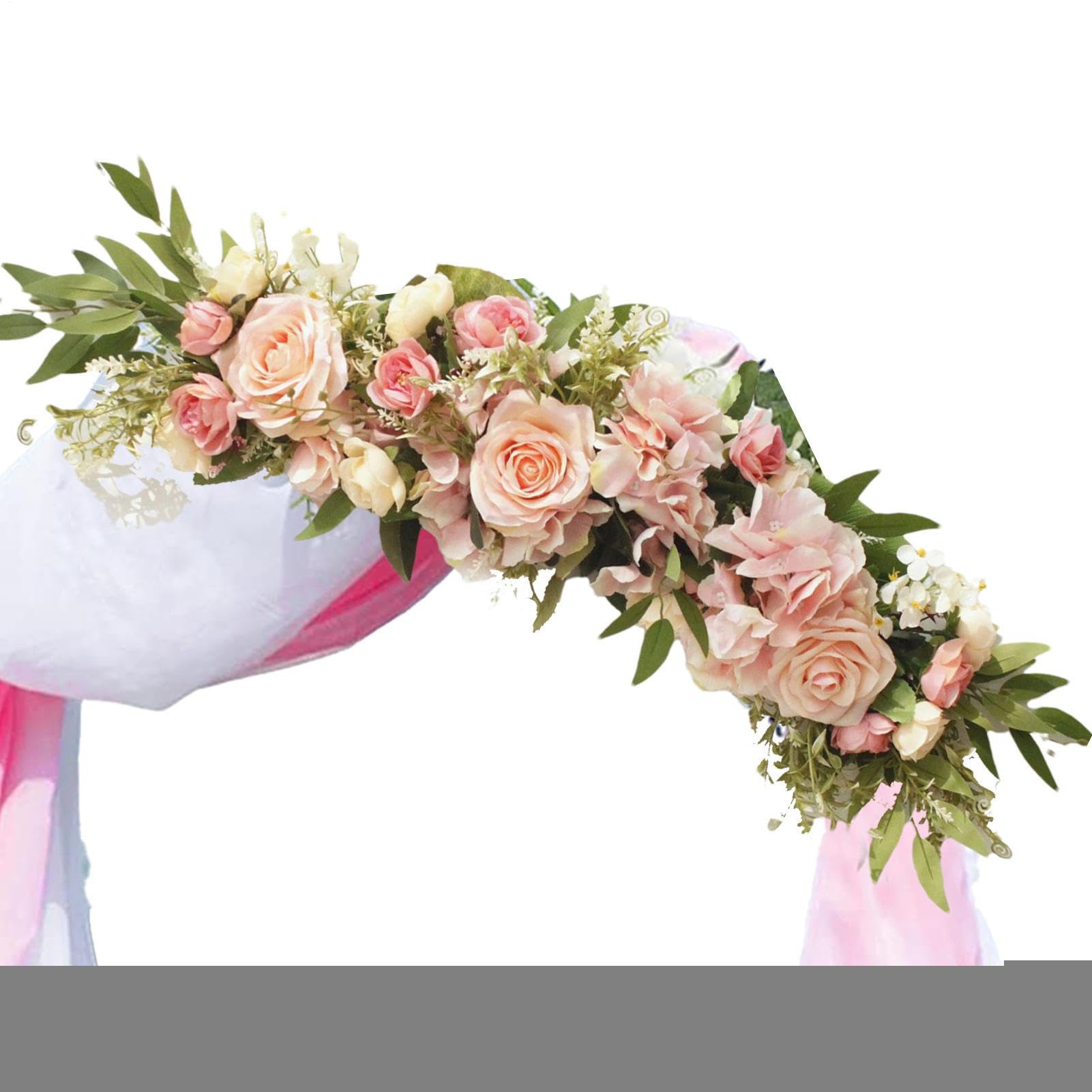 Pink Wedding Arch Flowers For Ceremony,Flower Swag Wall Decor | Artificial Arrangements Welcome Ceremony Sign And Reception Backdrop Floral Decoration