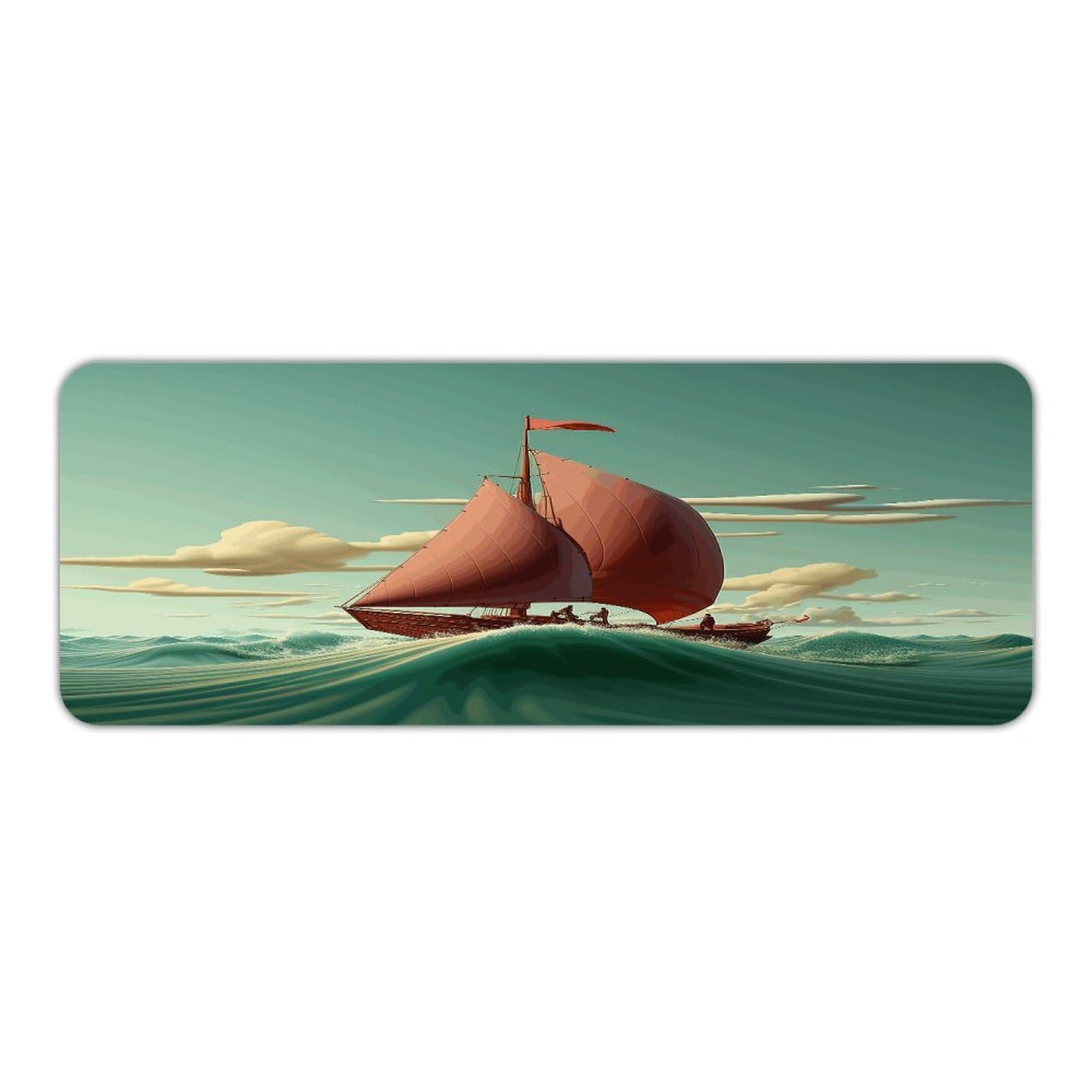 Alfombra de cocina lavable de barco en el mar, ideal para el suelo del fregadero, 45x120 cm