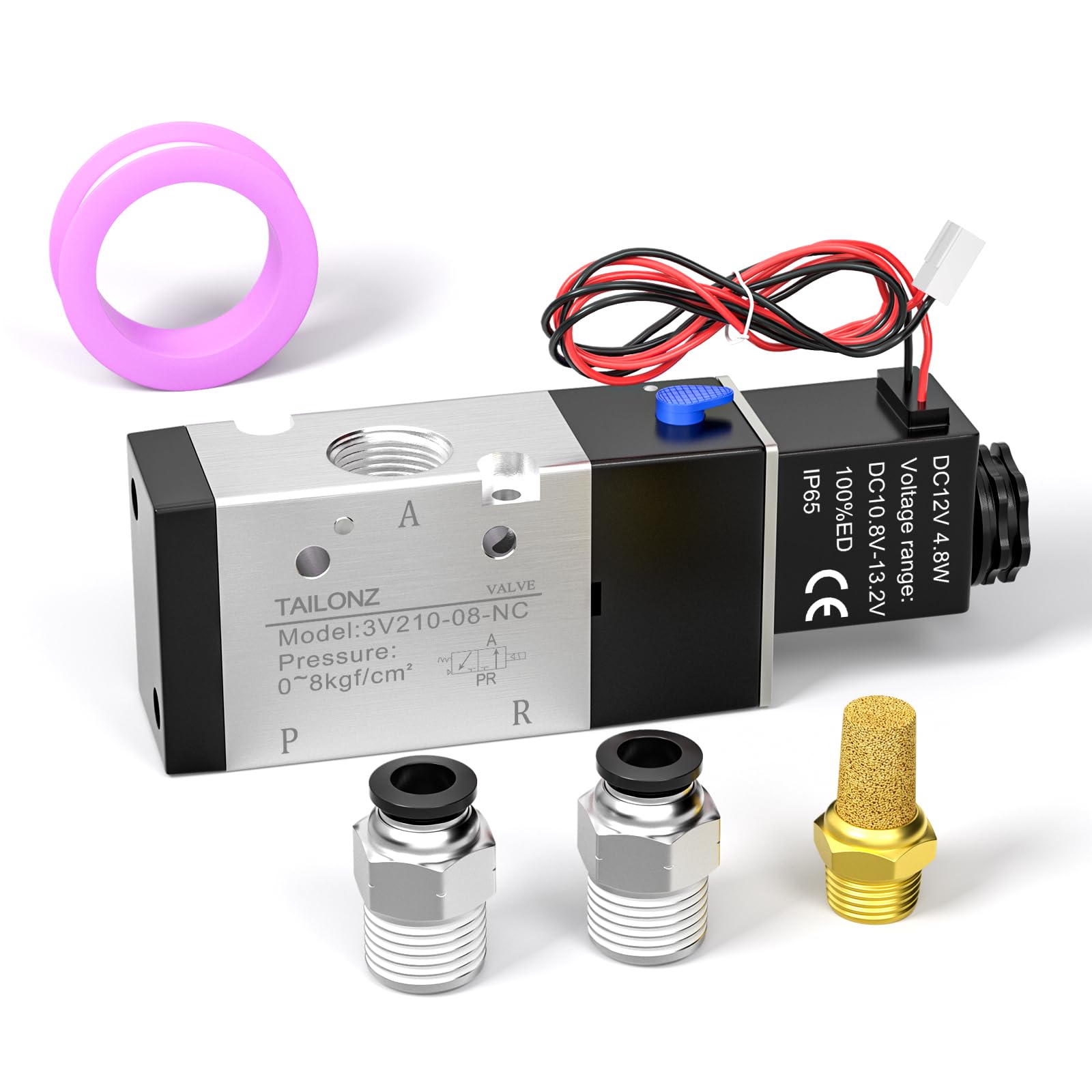 TAILONZ Magnetventil 1/4 Zoll NPT – 2-Wege, Normalerweise Geschlossen, 110 V, Für Pneumatische Anwendungen