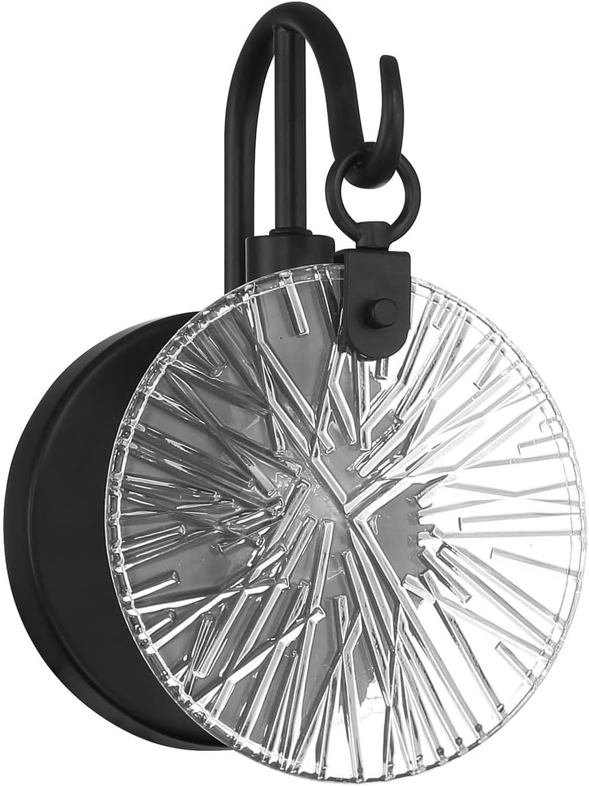 Savoy House 9-3981-1-BK Addison Vintage Modern Clear Starburst Glass Bathroom Vanity Wall Light, 1-Light 60 Watt, 9" H x 6" W, Matte Black