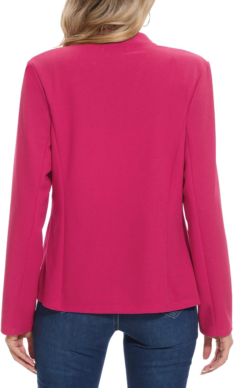 Women's Blazer Long Sleeve Notched Collar Button Front Blazers Casual Work Office Suit Jacket with Pockets