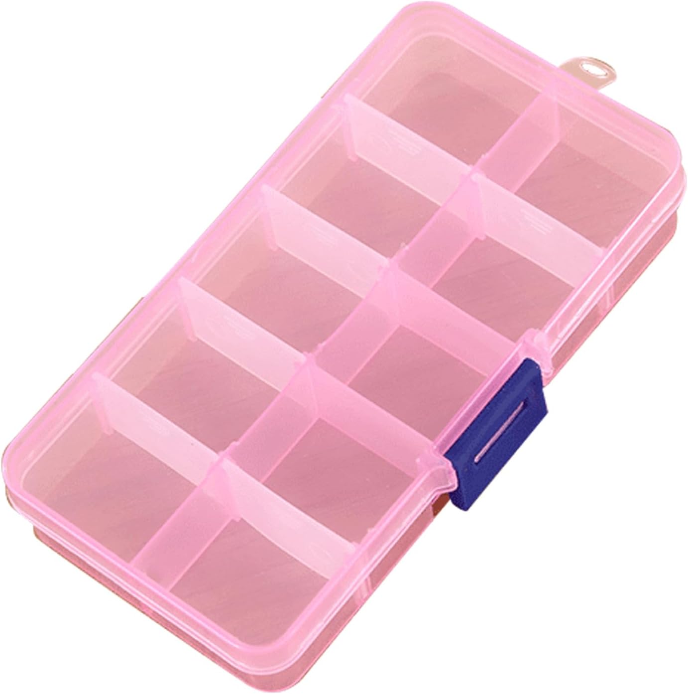 36 Pack 10 Grid Storage Box, 6 Color Small Plastic Jewelry Organizer Box with Adjustable Dividers, Clear Divider Storage Box Tackle Organizer Box for Beads, Buttons, Jewelry(2.5 x 5 In)