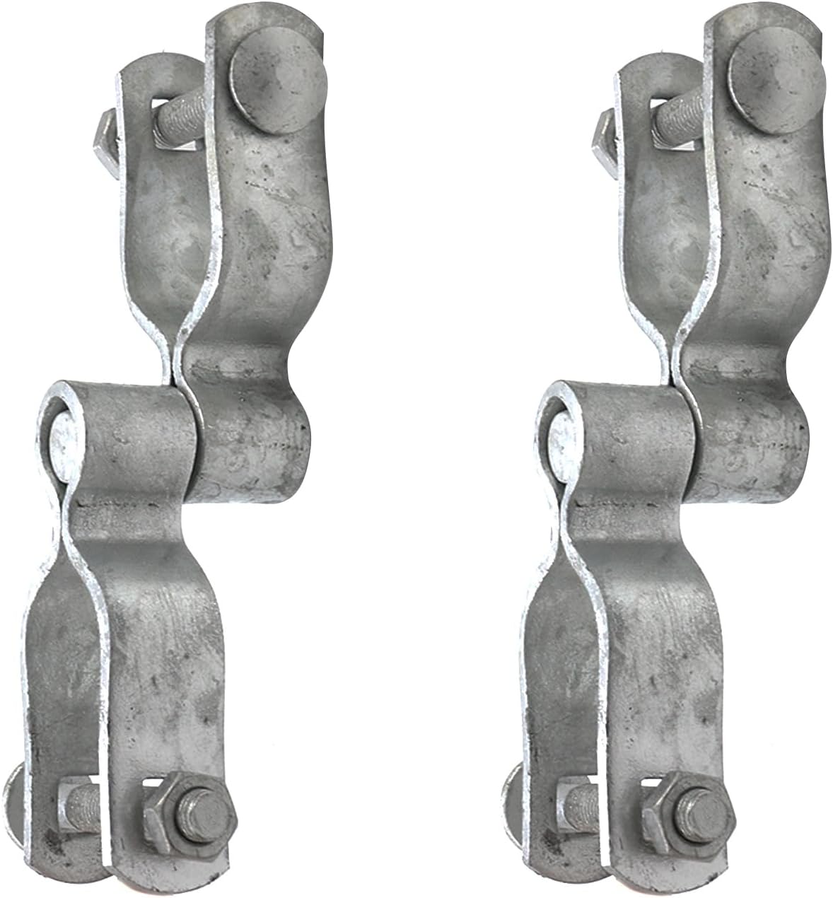 2 Set 1-1/4" Heavy Duty Chain Link Gate Latch, Fence Gate Hinges Includes 1-1/4" Female & Male Fence Frame Hinge for Farm Garden Yards, Zinc Coated, Silver
