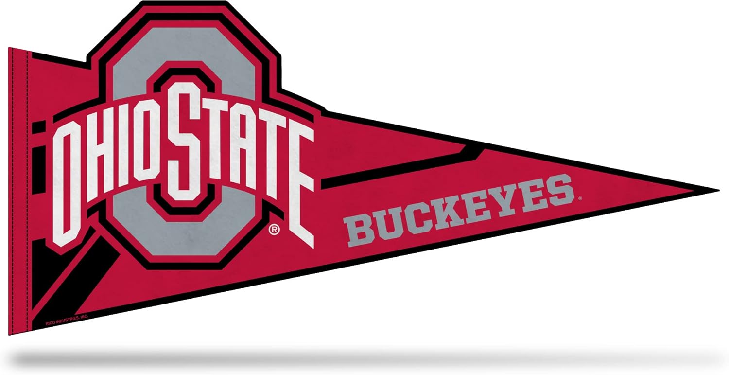 Rico Industries NCAA Ohio State Buckeyes Soft Felt Pennant - EZ to Hang - Home Décor (Game Room, Man Cave, Bed Room)