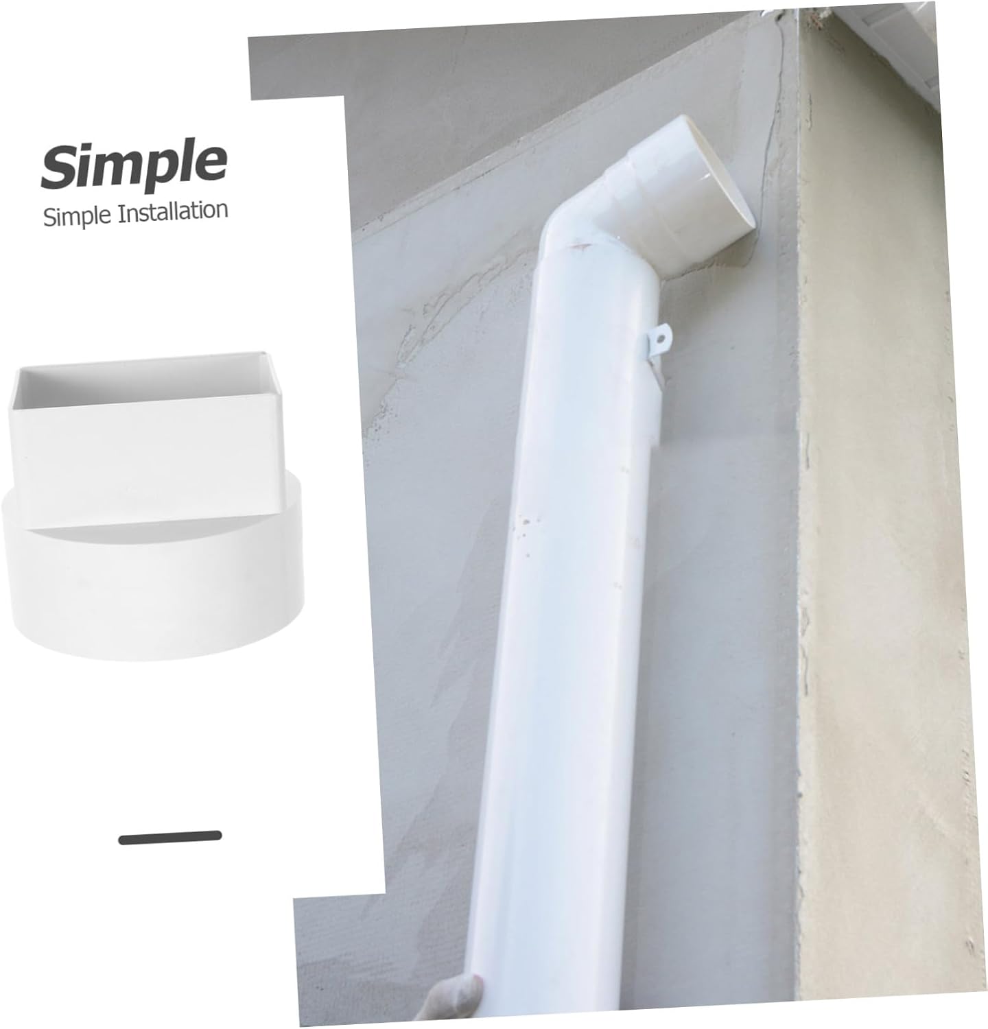 OSALADI 2pcs Material Downspout Diverter Rain Gutter Connection Kit Easy Install Rainwater Drainage Connector