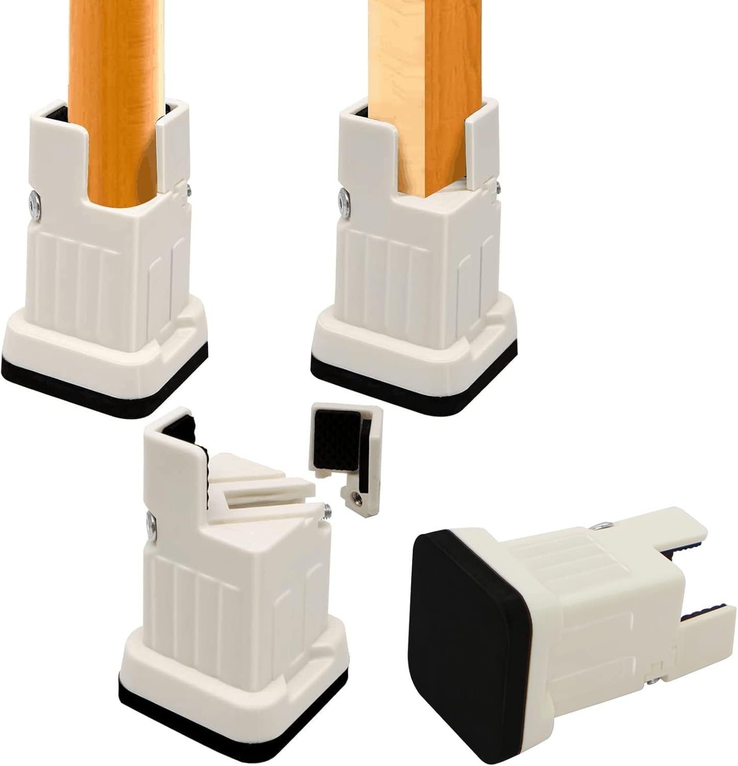 MYMULIKE 3 Inch Chair Leg Risers with Screw Clamp Heavy
