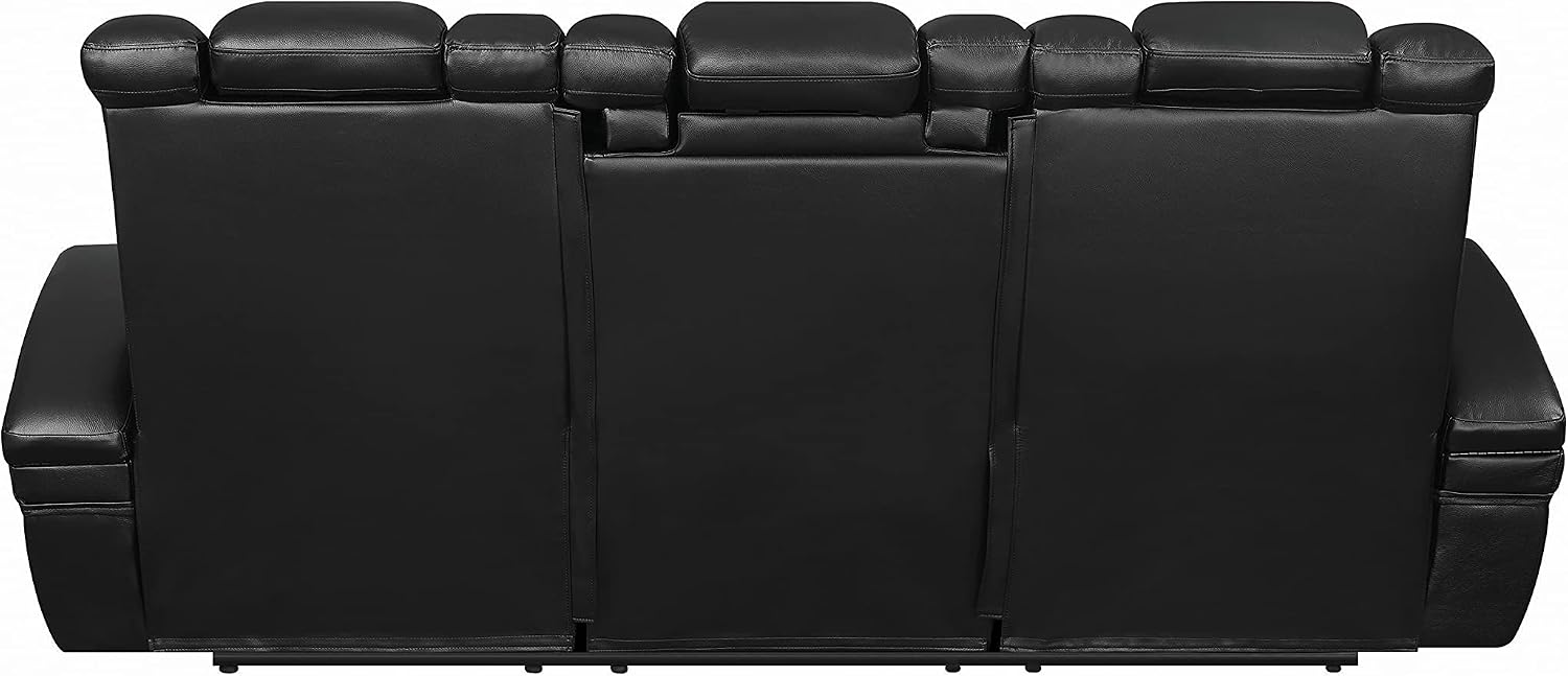 Coaster Furniture Delange Reclining Power Sofa with Adjustable Headrests and Storage in Armrests Black 601741P