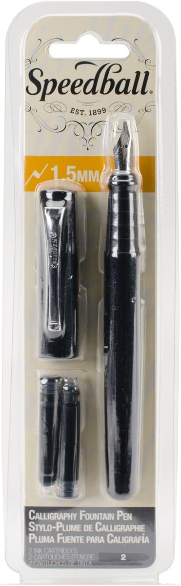 New! Calligraphy Fountain Pen 1.5Mm-Black
