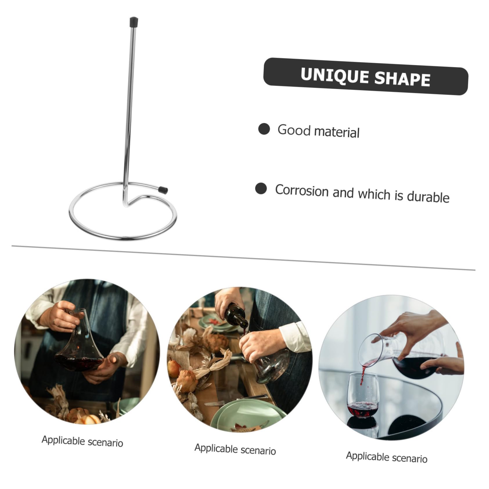 Égouttoir à Carafe à Vin Inversé en Acier Inoxydable 2 Pièces