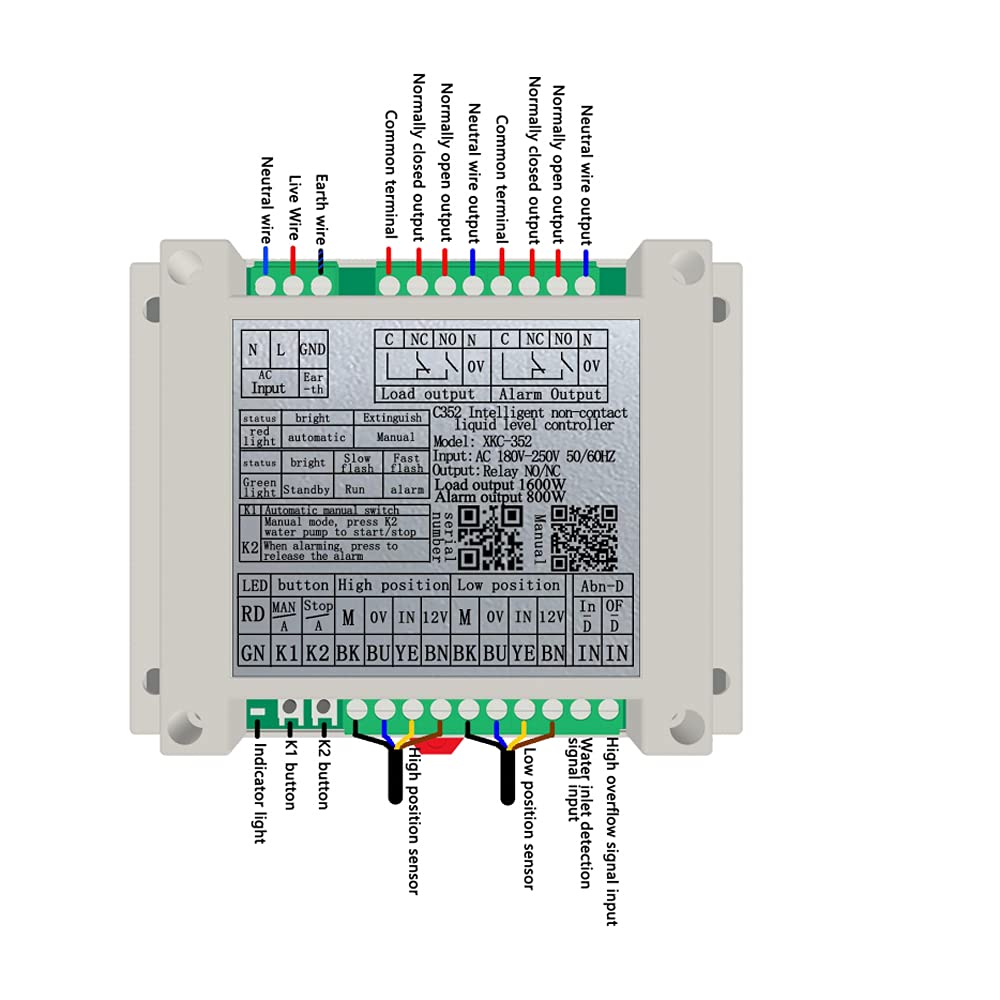 Automatic Water Level Controller Automatic Water Pump Controller for Overhead Tank with Two Non Contact Liquid Level Sensors Water Tank Automatic Filling System