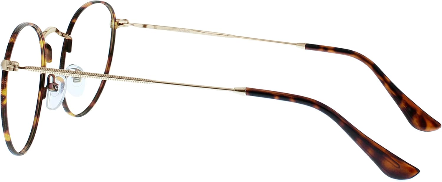 OPULIZE SOL Reading Glasses with Blue Light Blocking for Women and Men, Round Metal Frame, Spring Hinges, Computer Gaming Glasses, Brown Tortoiseshelll,Gunmetal Grey,Gold +1 (Pack of 3) image 3