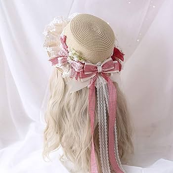 Amazon.co.jp: レースリボン ストローハット カンカン帽 レディース