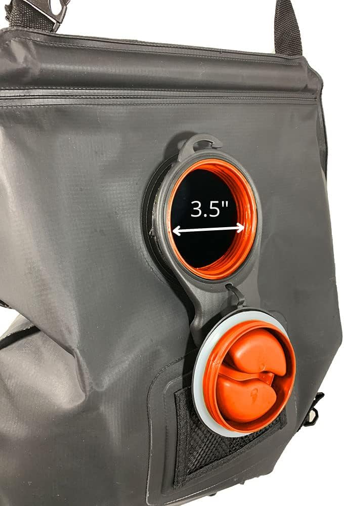 Seattle Sports Wide Mouth Solar Shower Bag 5 Gallons/ 22 Ltrs with Wider Shower Head On-Off Switch Removable Hose Temperature Indicator for Camping Beach Swimming Outdoor Hiking, Black, 030715 : Sports & Outdoors