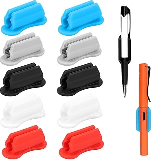 10 Pack Pen Holder for Desk, Pencil Holder for Classroom Clipboard, Silicone Adhesive Desk Pencil Holder, Marker Holder Pen Clip Desk Organizer for School Student Kids Teacher Office Desk Accessories