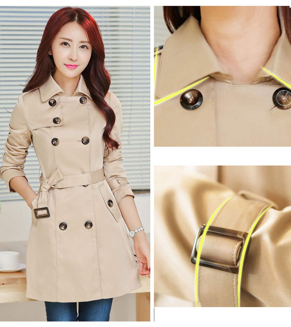 Classic Pink Trench Donna Invernale Elegante Cappotto Doppio Petto Blazer Ufficio Casual Autunno Parka