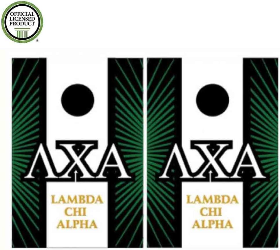 VictoryStore Cornhole Games - Lambda Chi Alpha Cornhole Bag Toss Game - Starburst and Stripe - 8 Bags Included