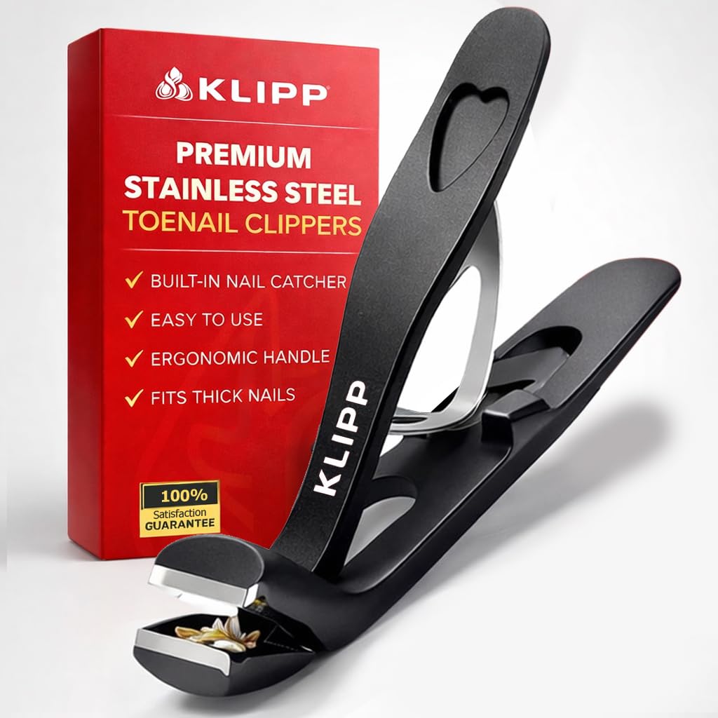 Toenail Clippers for Thick Toenails KLIPP 15 mm Wide Jaw Thick Fingernail and Toenail Cutter with Curved Stainless-Steel