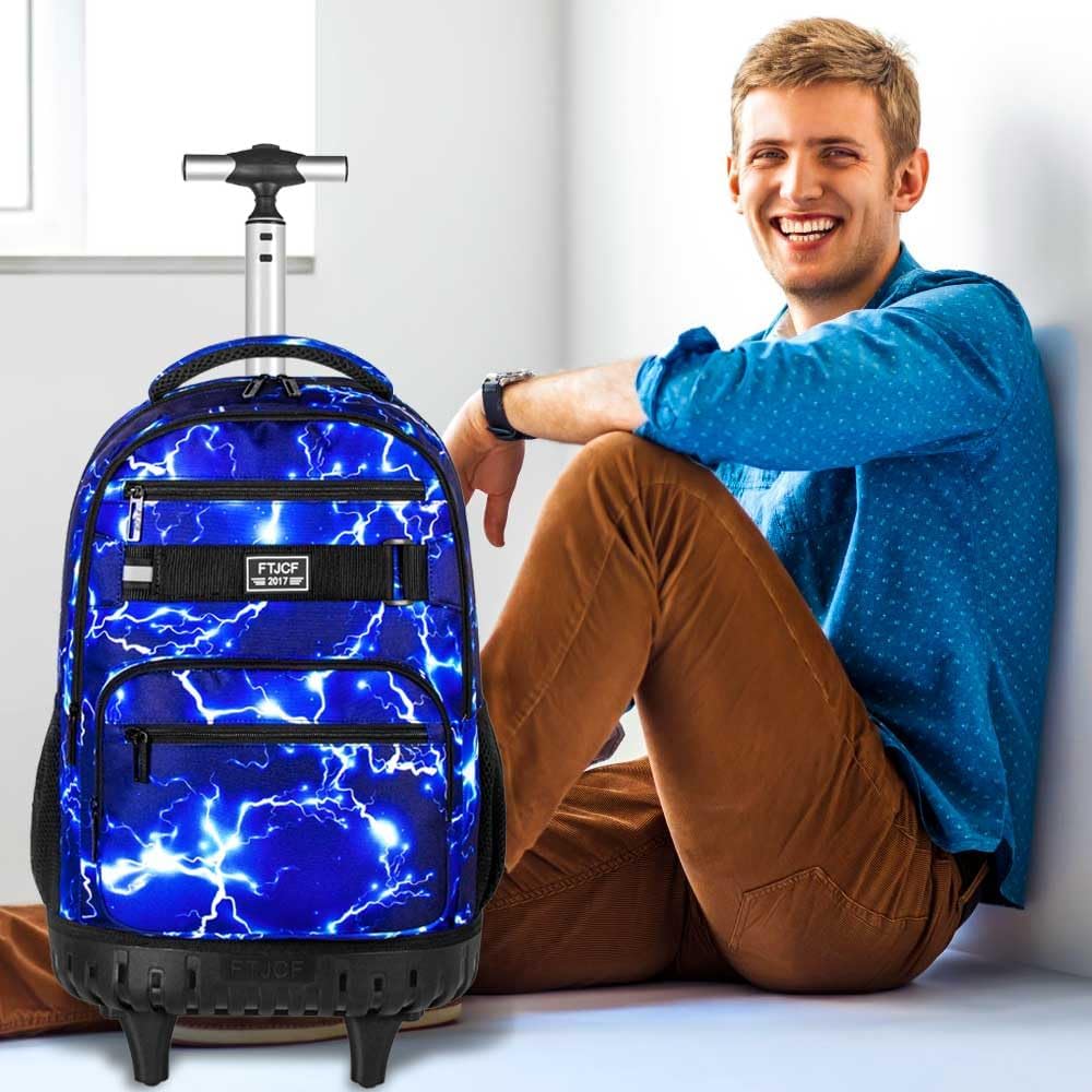 Rolling Backpack for Womens and Mens, Adults Wheeled Bookbag with Lunch Box for Girls and Boys. - Image 6