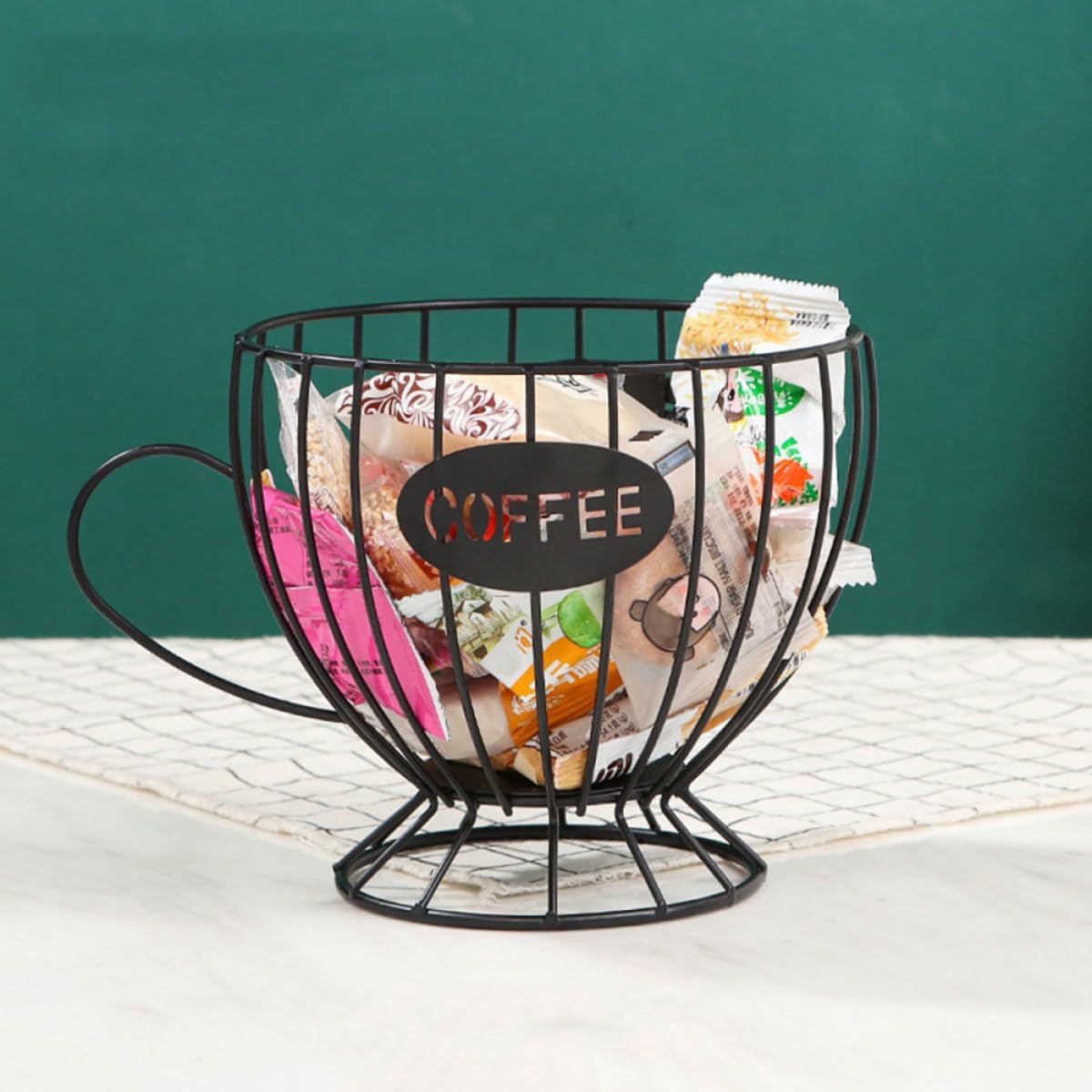 Iron Storage Rack Coffee Holder Coffee Organizer Fruit Draining Holder