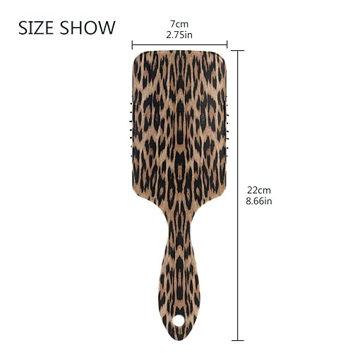 Miniatura 3 de Peine de paleta de cepillo para el cabello, estampado de leopardo Cheeteh para cabello grueso y desenredante antiestático