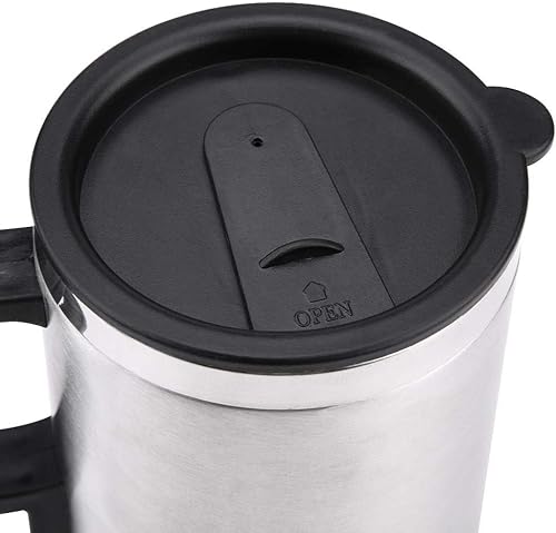 Miniatura 5 de para mini hervidor eléctrico 12 V 15.2 fl oz taza eléctrica,Taza eléctrica de calentamiento de viaje de acero inoxidable de grado alimenticio taza