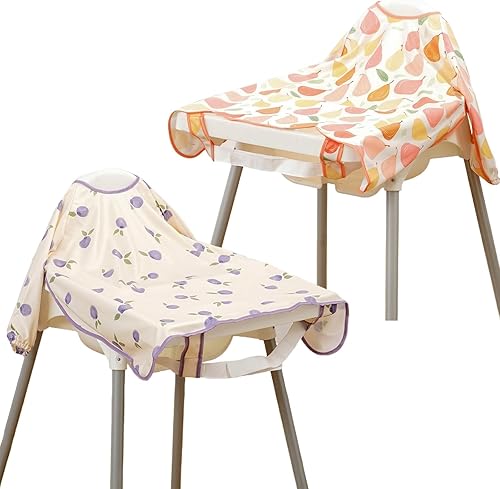 Happy Flute Babero de manga larga para bebés a prueba de desorden con diseño ajustable para bebés durante la comida o silla alta