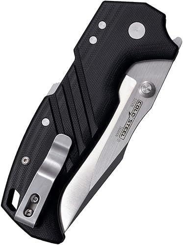 Miniatura 4 de Cold Steel Hoja de punto de clip de 35 pulgadas 35 pulgadas 0150in de grosor hoja de satén de borde recto S35VN mango negro GFN bloqueo ATLAS