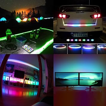 LED Strips Lights USB Powered Rainbow Chasing RGB LED Lights Strip | LED TV Backlight, with 17-Key RF Remote, Color Changing Strip Lights, Waterproof IP65, LED Rope Lights, LED Lights 2M 6.54FT