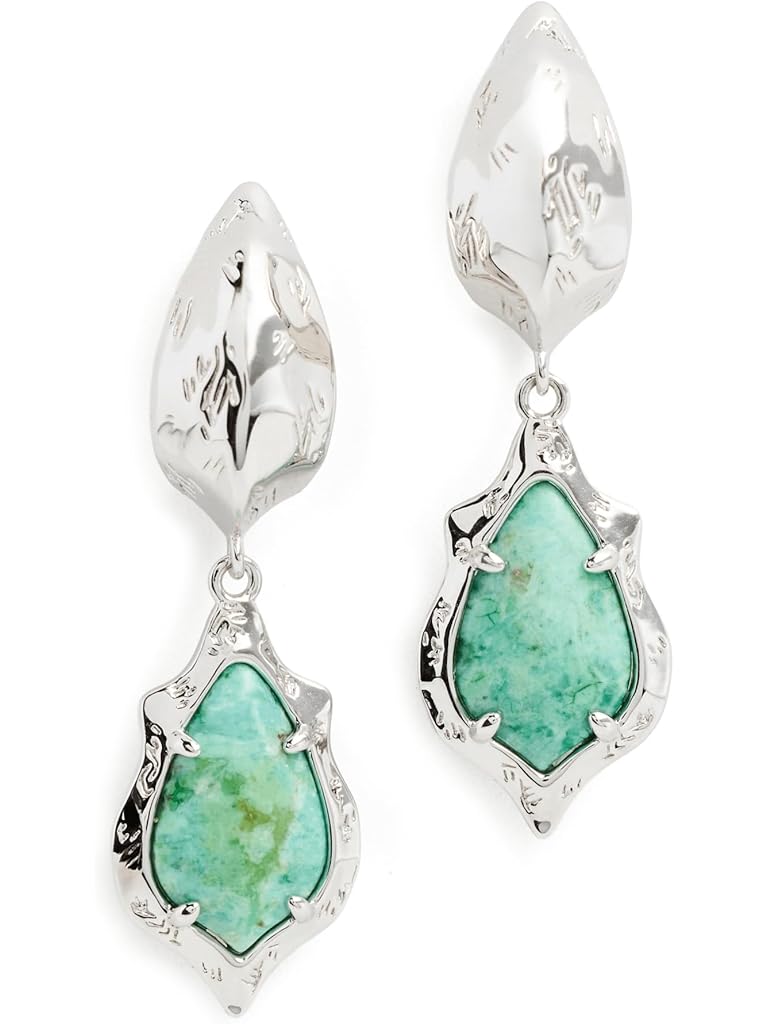 Green Kendra Scott Adriana Scallop Frame Huggie Earrings