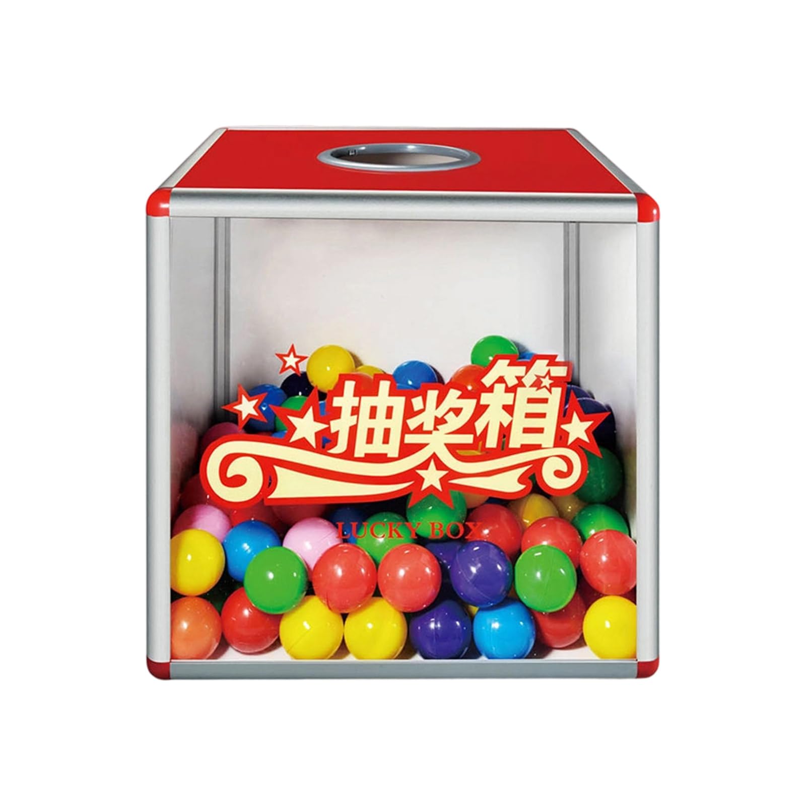 Msioytog Aluminum Alloy Raffle Box 200 Bright Balls for Parties, & Festival Activities Lottery Ball Box Parties Prize Draw