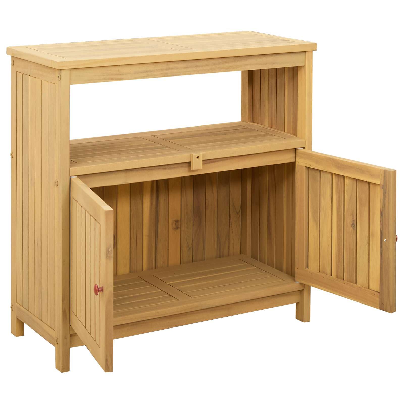 vidaXL Table Console de Jardin Acacia Clair 80 x 35 x 75 cm