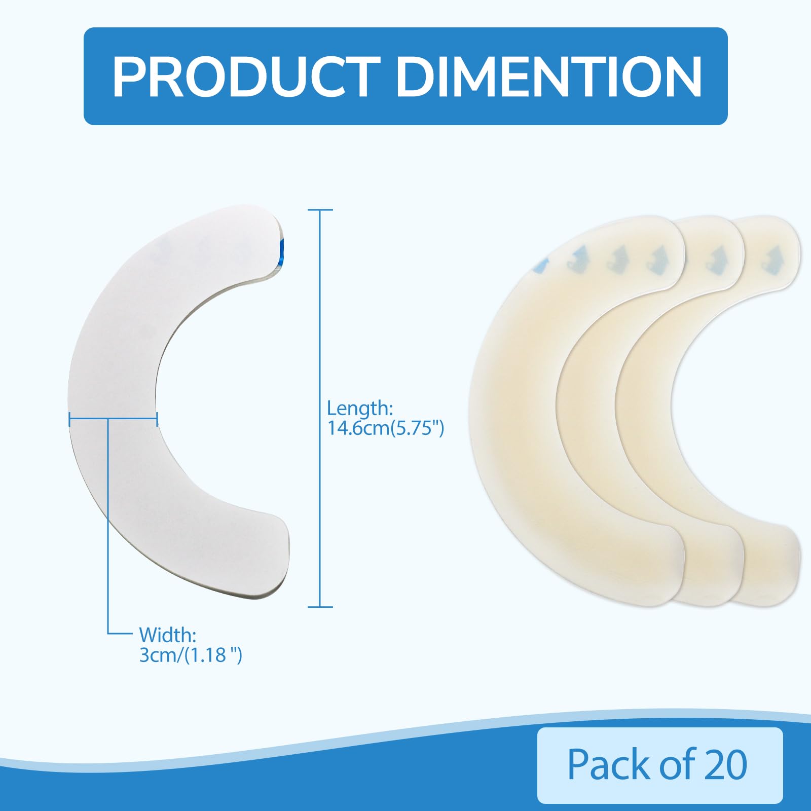 20 Tiras EláSticas de Barrera para Ostomía, Tiras de Barrera CutáNea Hidrocoloide de Grado MéDico, Cinta Adhesiva Impermeable y Respetuosa Con La Piel para Bolsas de Estoma de Colostomía