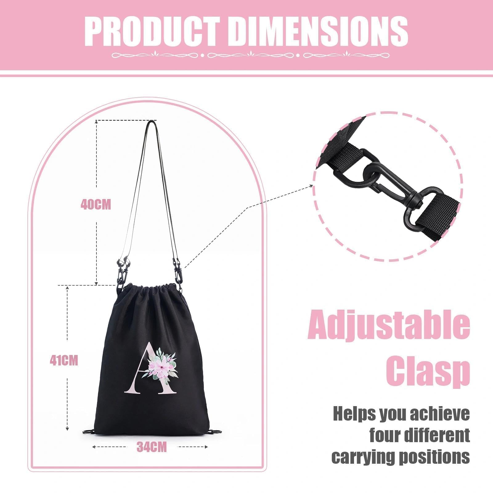 Sac à dos personnalisable imperméable 4 en 1 avec initiale florale, Noir, L