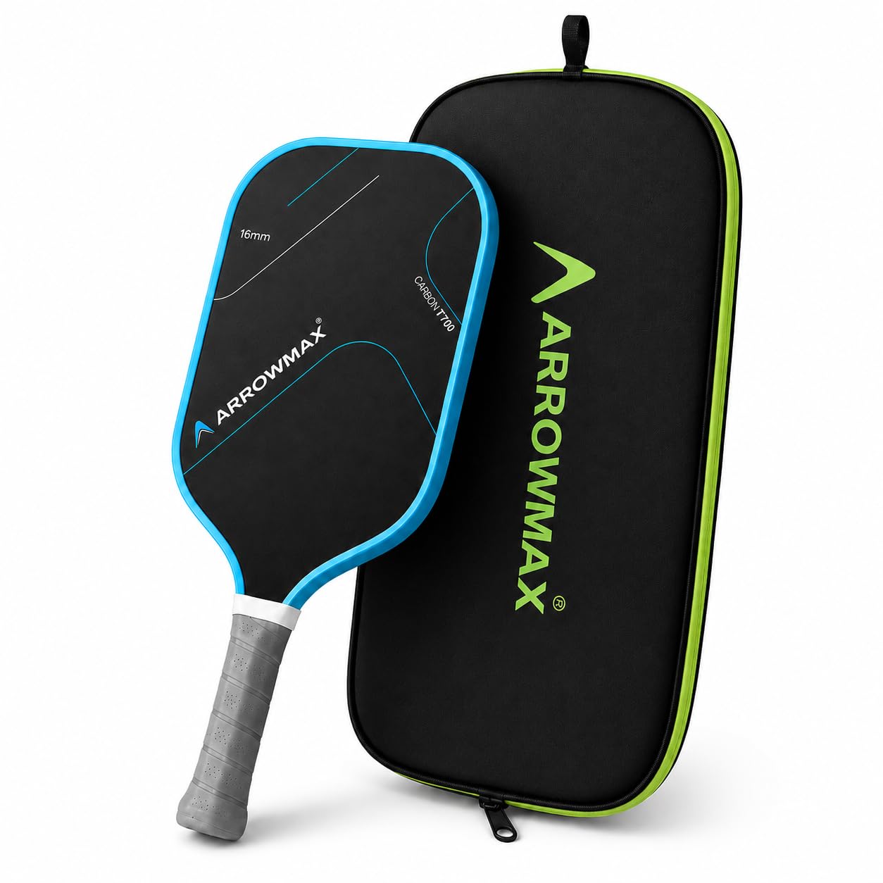 ArrowMax Carbon Fiber Pickleball Paddle Carbon T-700 Fiber Racket Premium Matte Material, Standard Size and Weight 16mm Thickness Advance Spin Control Attacking Raquet (Blue)-image-7