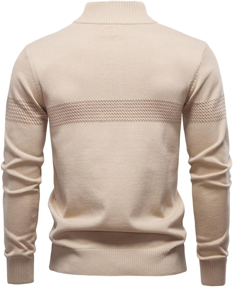 Men's Round Neck Sweater Plaid Men's Business Casual Sweaters Men