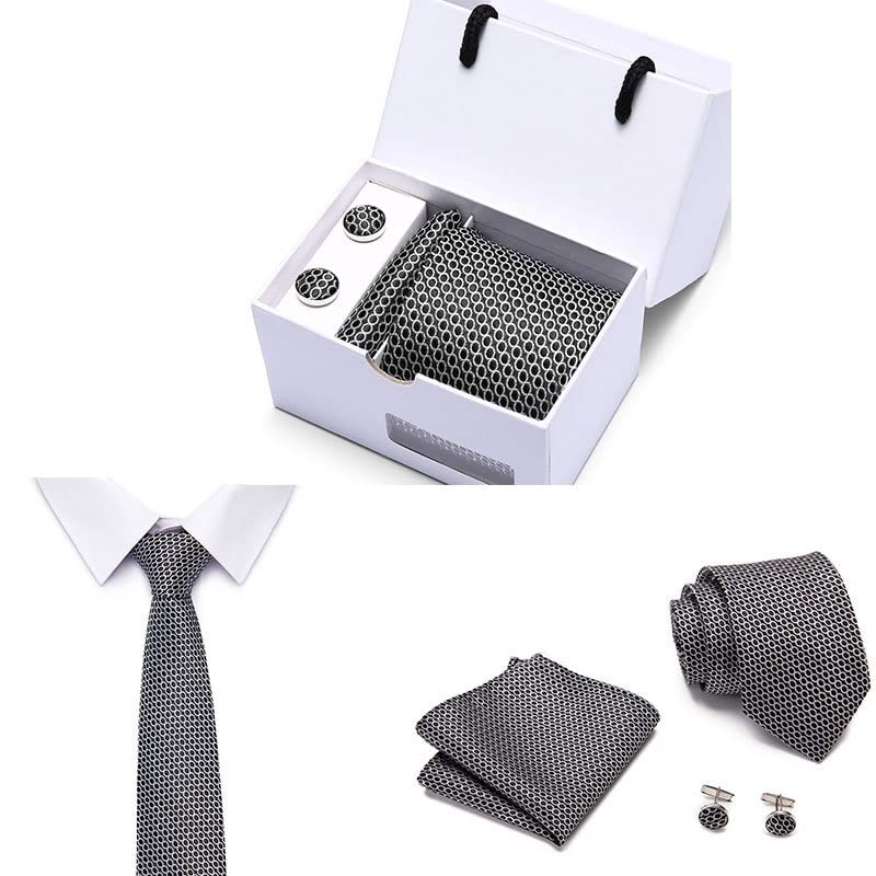 Set de corbata geométrica de seda para hombre miniatura 3