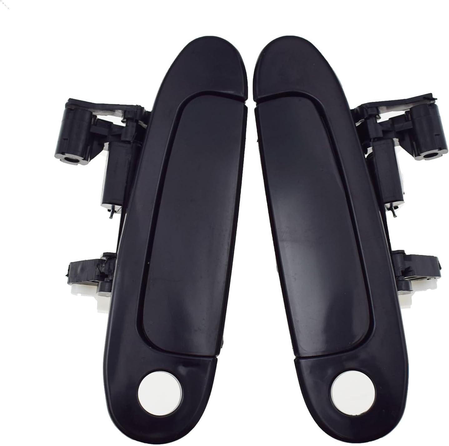 Front Left & Right Exterior Outside Door Handles w/Keyhole Black Pair for Toyota Echo 2000-2005
