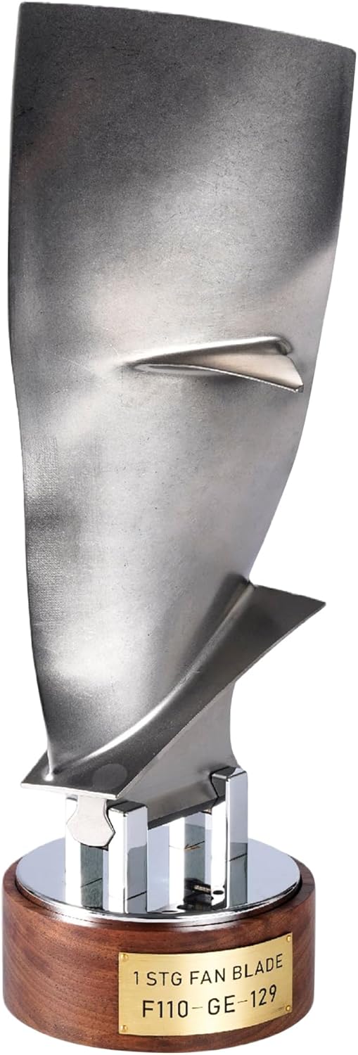 Moderock Authentic F16 B-2 Turbojet Engine Fan Blade, GE F110 Desk Display, Genuine Military Aircraft Turbine Part, Collectible Gift for Aviation Enthusiasts, Fathers (Primary Colour)