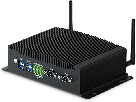 WEIDIAN Fanless PC Industrial Mini PC Win 11 Pro i3 16GB RAM 512GB SSD Core i3 10110U Desktop Computer 2HD DP GPIO M.2 M.2 WiFi BT RS232 Mini Desktop PC Industrial PC Support RAID Wake On LAN