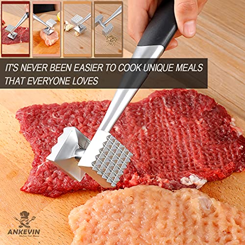 Dual-Sided Meat Tenderizer Mallet - 8.8 inches Hammer for Steak, Chicken, Fish, Featuring Comfort Grip Handle - Image 6