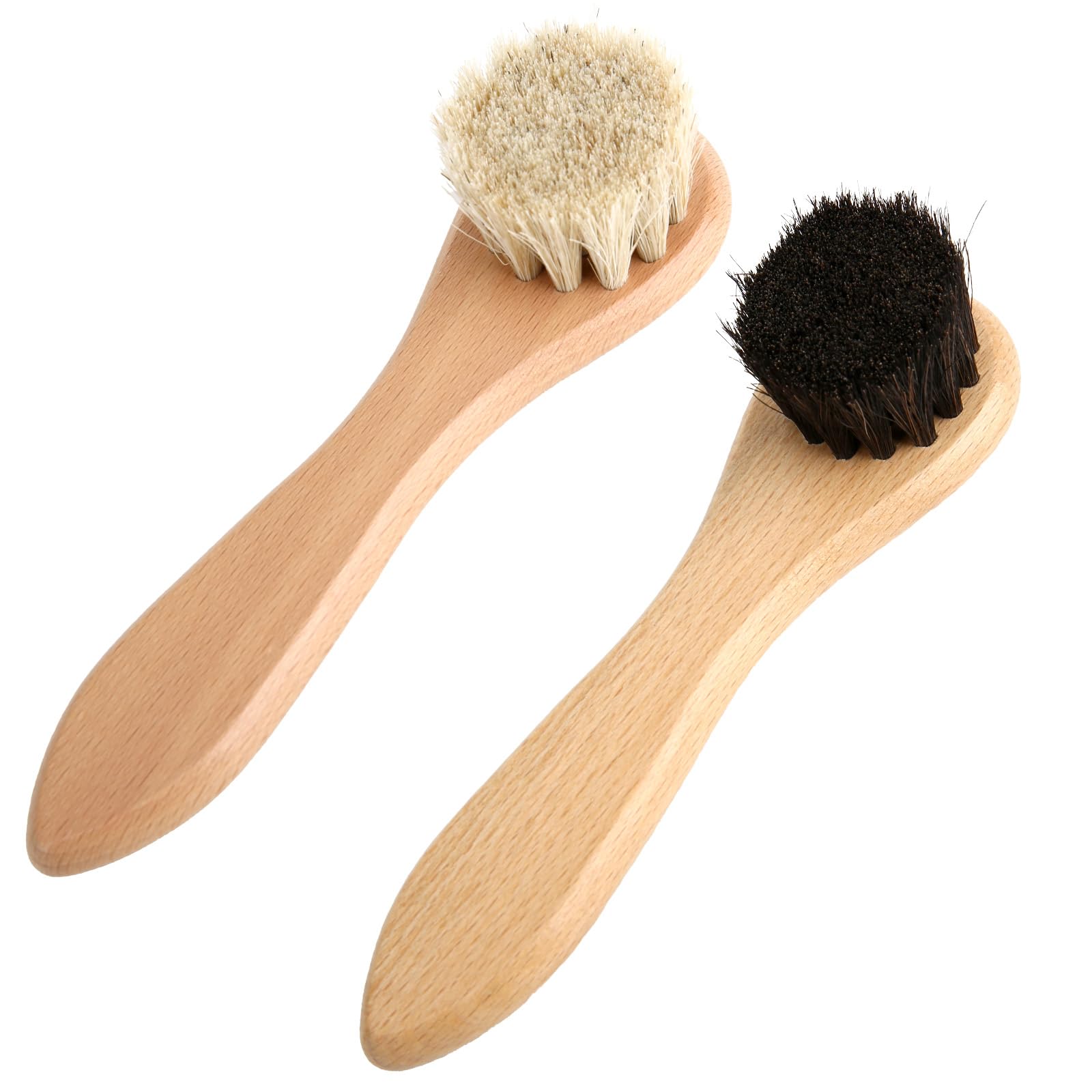 lasuroa 2 Brosses à Récurer pour Gants Baseball, Brosses à Récurer pour Gants Baseball Poils de Cheval Doux Noirs et Blancs Accessoires de Nettoyage en Profondeur