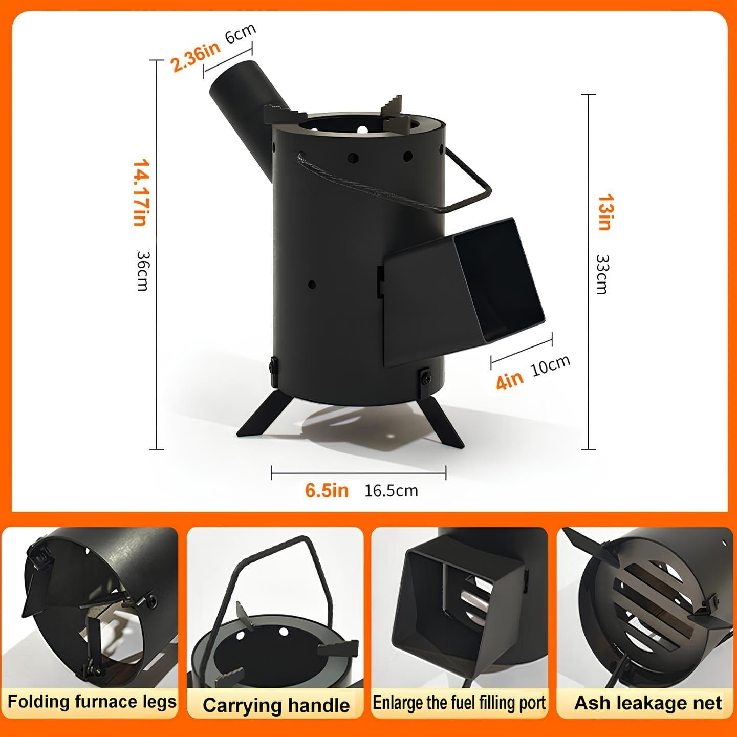 Portable Outdoor Wood Stoves, Carbon Steel Stoves, Picnic Stoves, Water Heaters, Camping Equipment