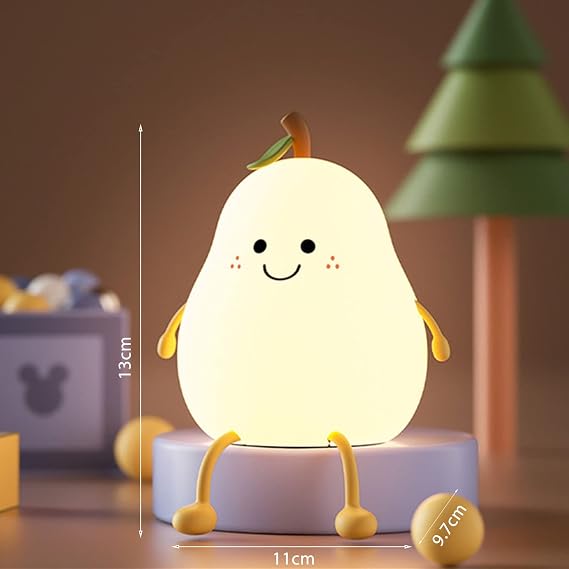 VALINK LED Children Night Light, Cute smile pear-shape Night Light Soft Silicone Night Light with Touch Sensor 7 colors bedside lamp bedroom decoration night light girl gift