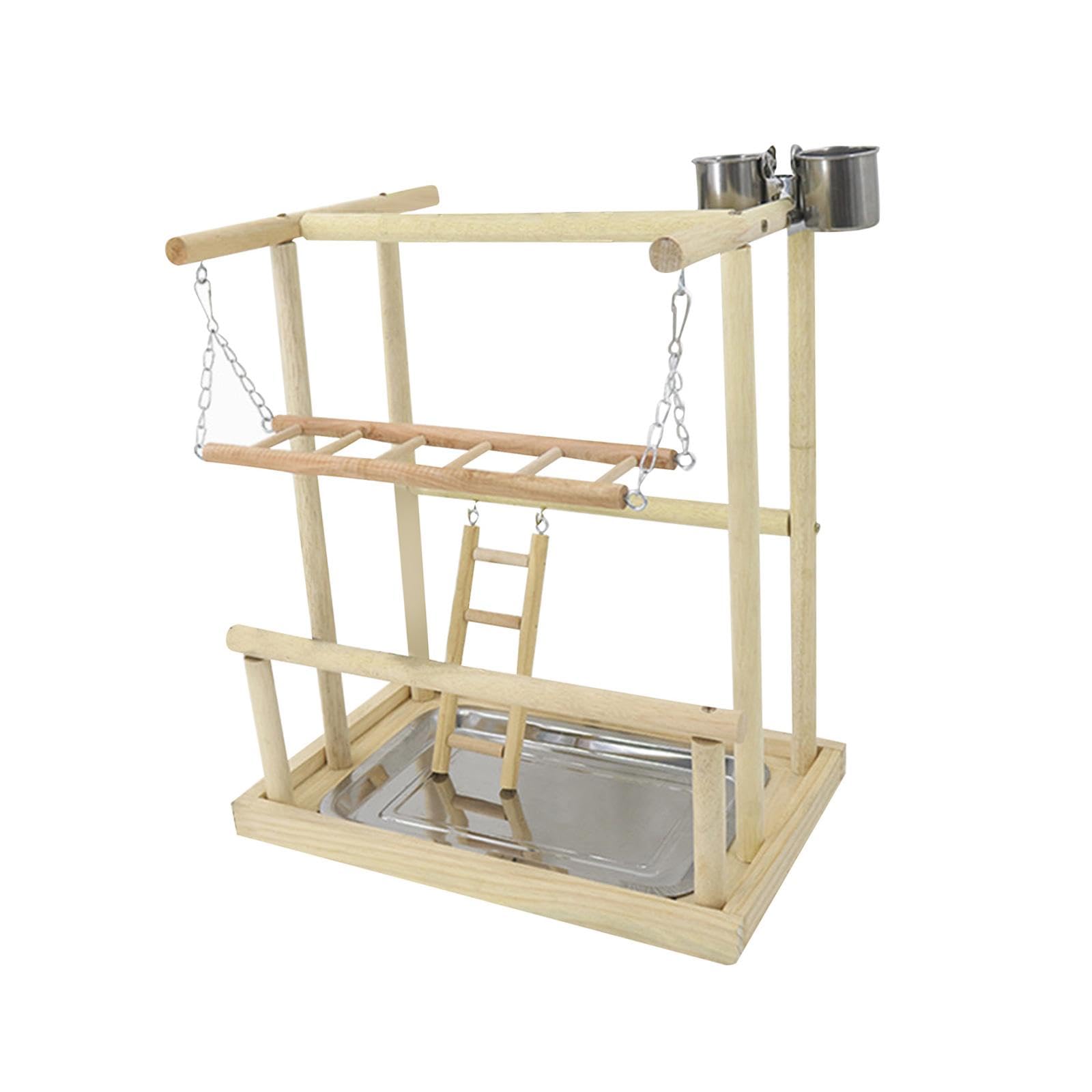 Papageien-Spielplatz, Sitzstange, Plattform, Übungskäfig, Zubehör, Vögel, Kauspielzeug, Holzspielständer for Turteltauben, Wellensittiche, Sittiche/1294/1174