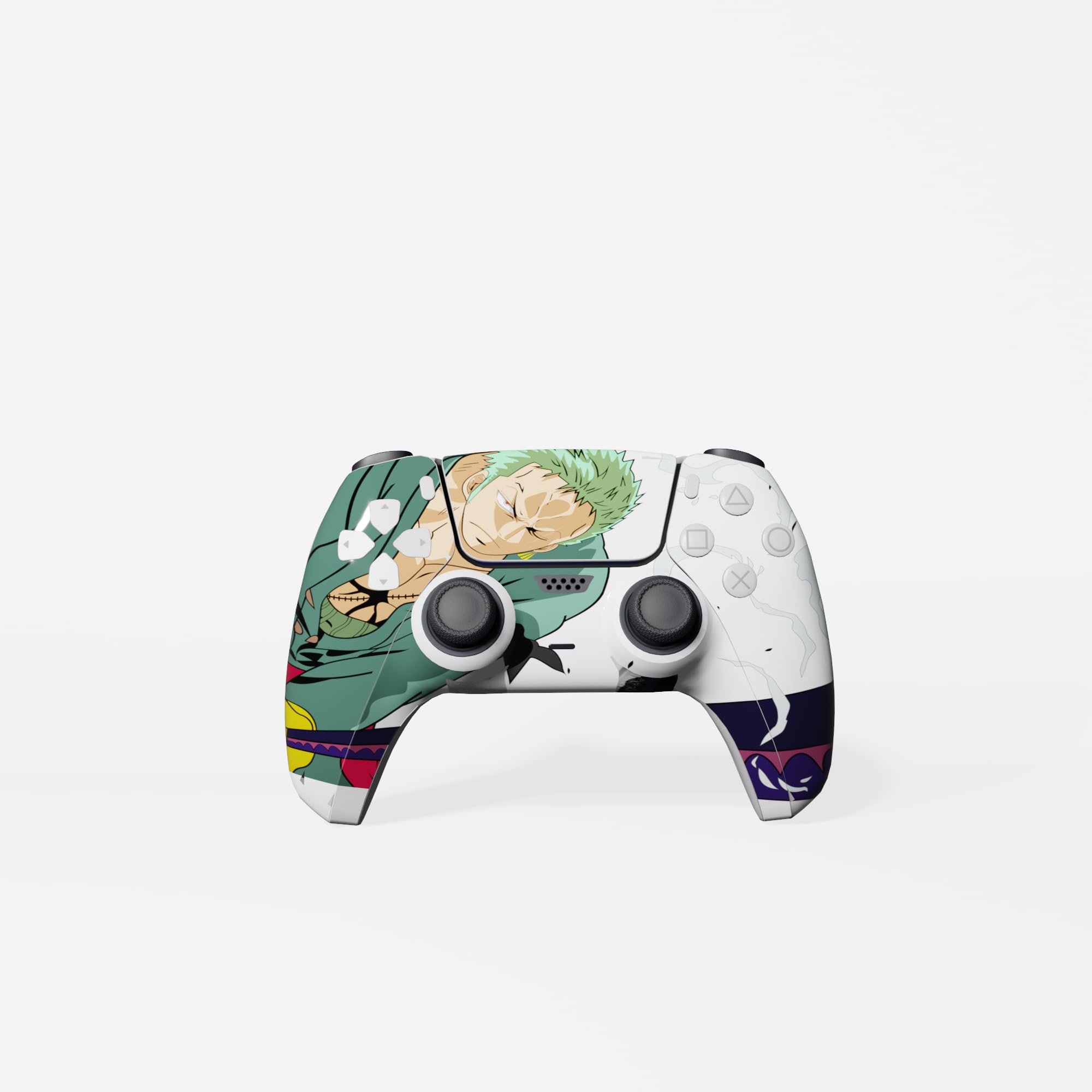 MaD Vision Skin Kit pour PS5 Version Standard/Disque Mod. One Piece, Film adhésif HD de qualité 100% Vinyle résistant aux Rayures + Lot de 4 Paires de Patins en Caoutchouc pour Manette Playstation 5 - 5