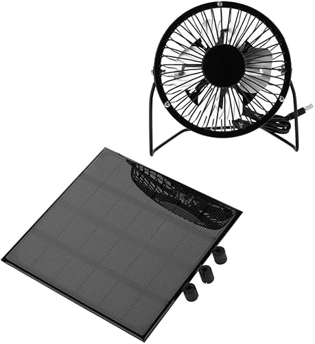 Miniatura 7 de Kit de mini ventilador de panel solar, 3 W 6 V al aire libre impermeable USB impermeable panel solar ventilador de refrigeración portátil al aire