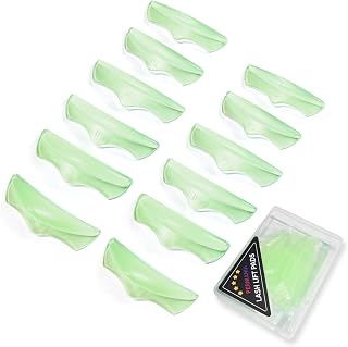 PERMANIA 12 almohadillas de silicona para levantamiento de pestañas, 6 tamaños, reutilizables, para pestañas permanentes, color verde