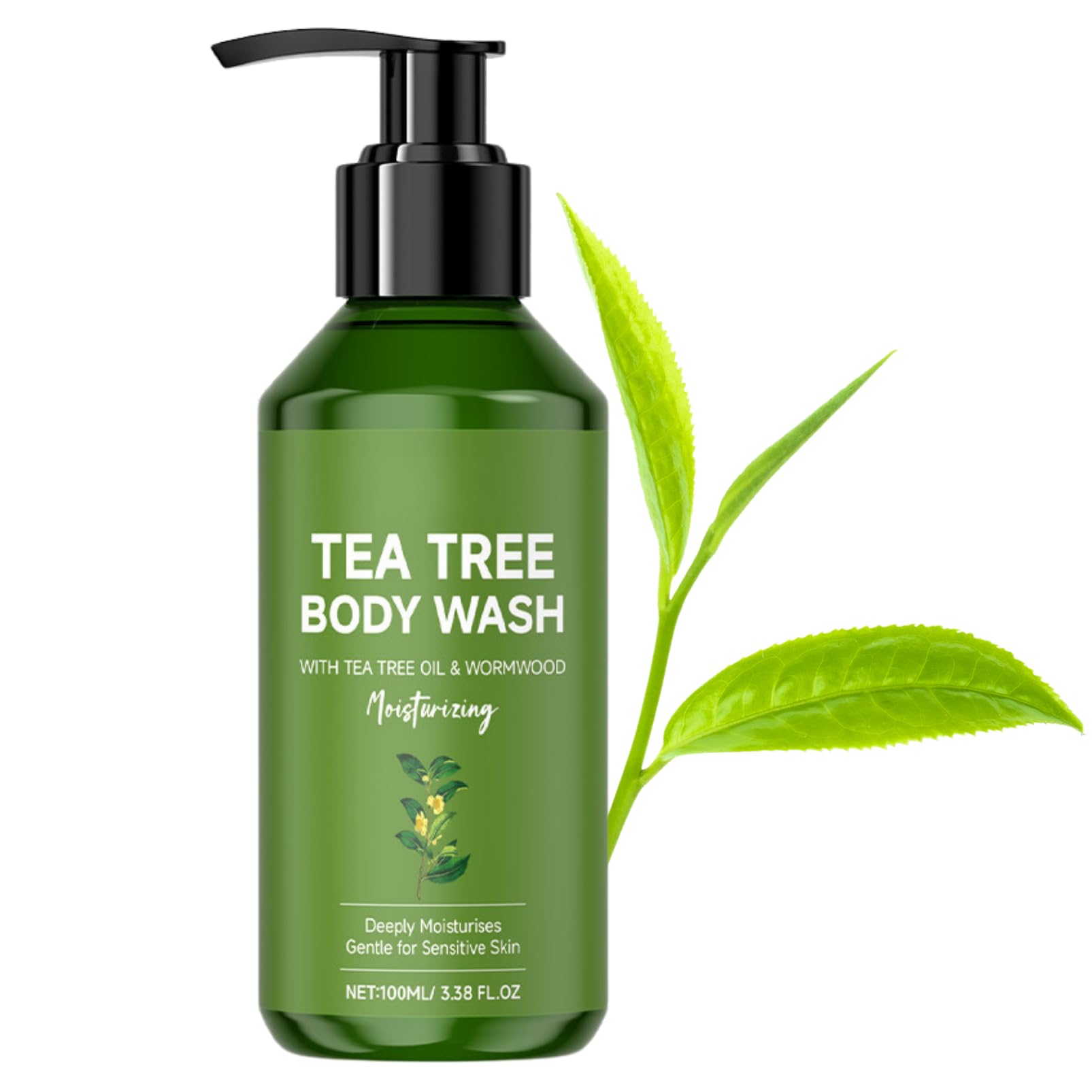 Tea Tree Body Wash, Tea Tree Shower Gel for Body, Shower Foam for Deep Cleaning & Odor, Moisturising Body Wash for Back Acne, Long-Lasting Fragrance, Skincare for All Skin Types, 100ml