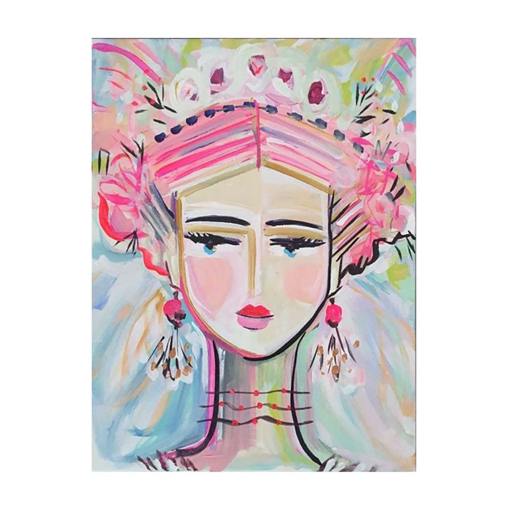 Tableau Abstrait Femme 60x90 cm impressionniste sans châssis pour la décoration du salon