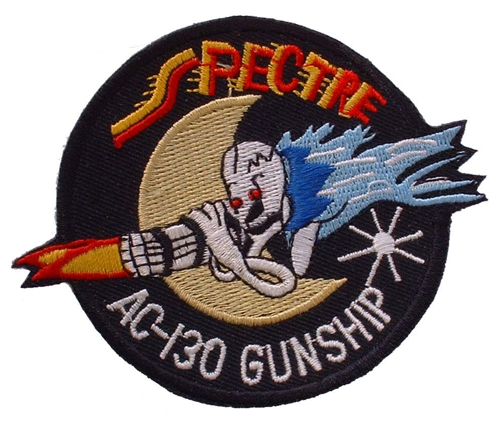 United States Air Force USAF Spectre AC-130 Gunship Embroidered Patch, with Iron-On Adhesive